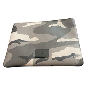 Coach Signature Canvas Camo Print IPad Bag